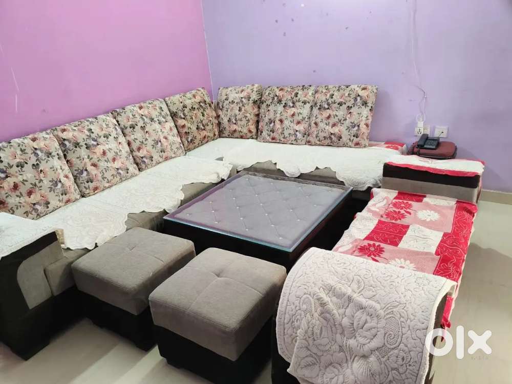 L Shape Sofa set , couch ,cushion with centre table