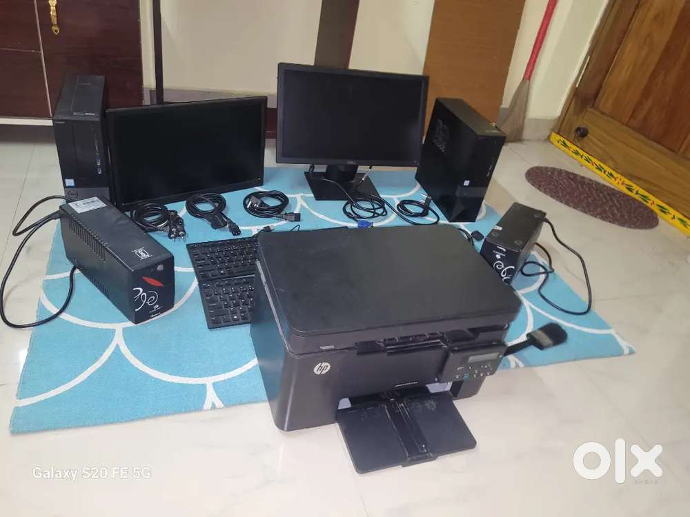2 DELL CORE i3 9th GEN & HP 3in 1 laser printer free computer table