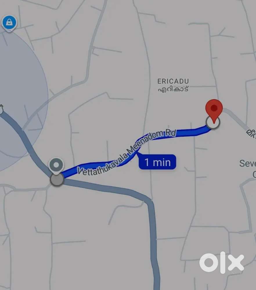 7 cent House plot near Vettathu Kavala. 50 mtr from Bus Route