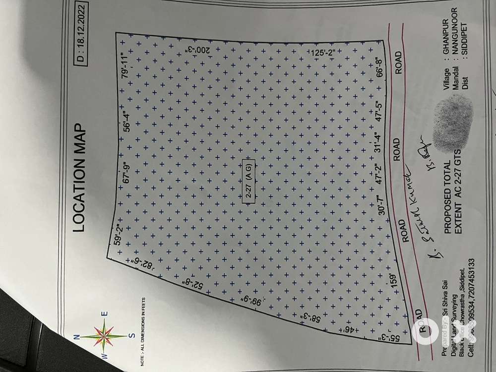 Clear title with road access,Proposed total extent Ac 2-27 GTS
