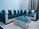 Only 20-25 Days Old 7 Seater Sofa with centre table and two puffy