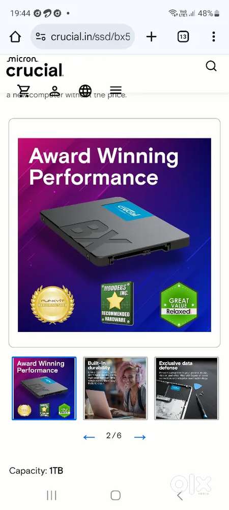 BRAND NEW Crucial BX500 1TB SATA SSD UNUSED