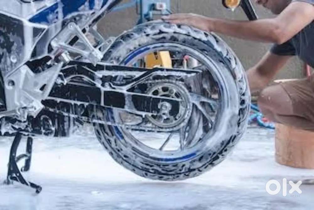 Washing Two Wheeler At Customer Doorstep
