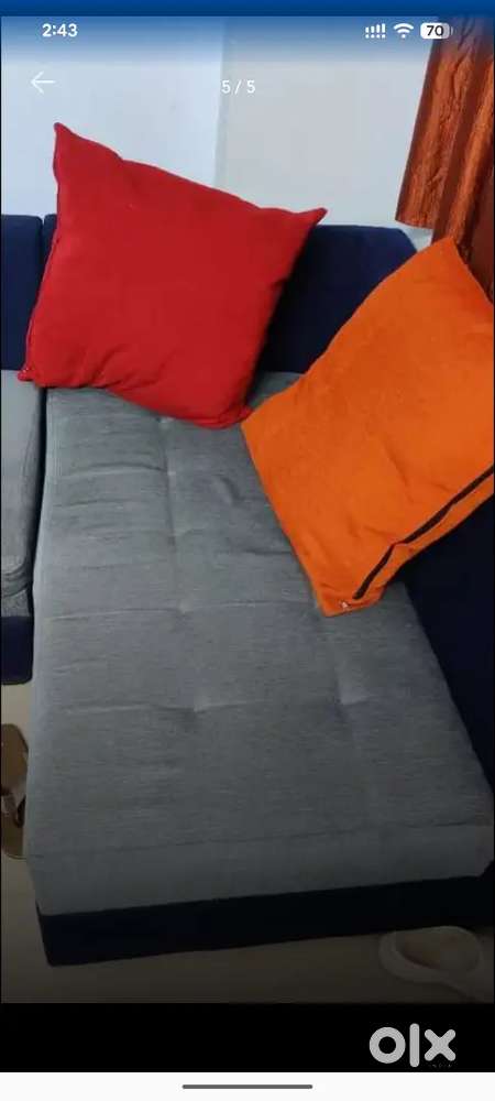 Used 5 seater sofa set with 6 cushions