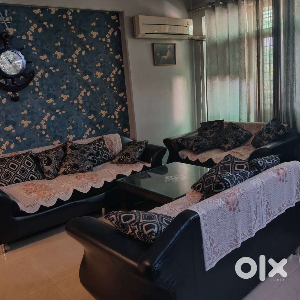 Black Fully covered leatherette sofa