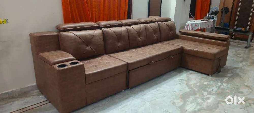 Sofa comebed with longer and comfortable headrest and attached pillows