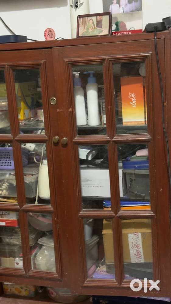 Wardrobe wooden glass