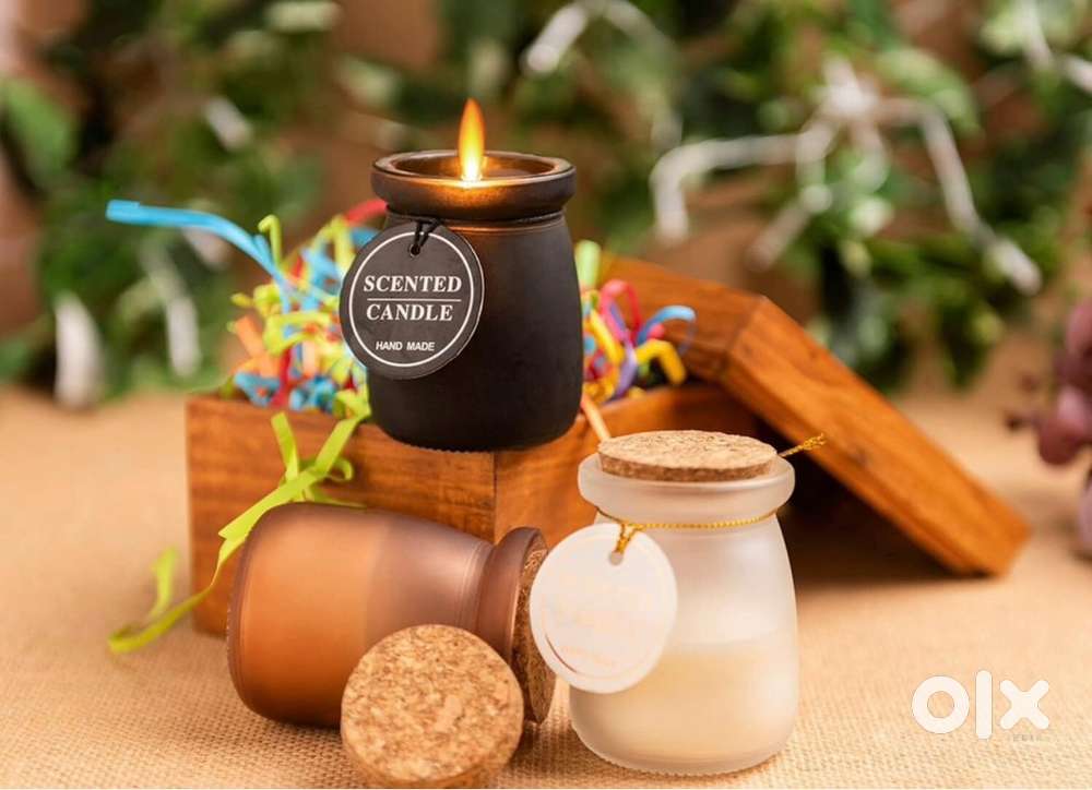 Jar Shape Scented Candle with Wooden Cork