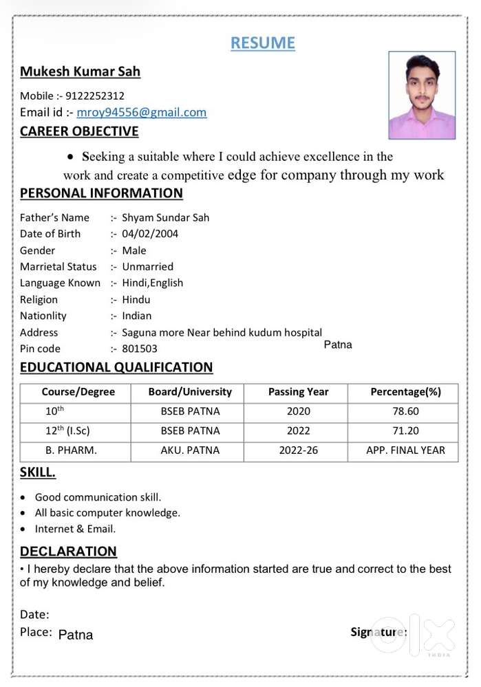 I need job any type only patna