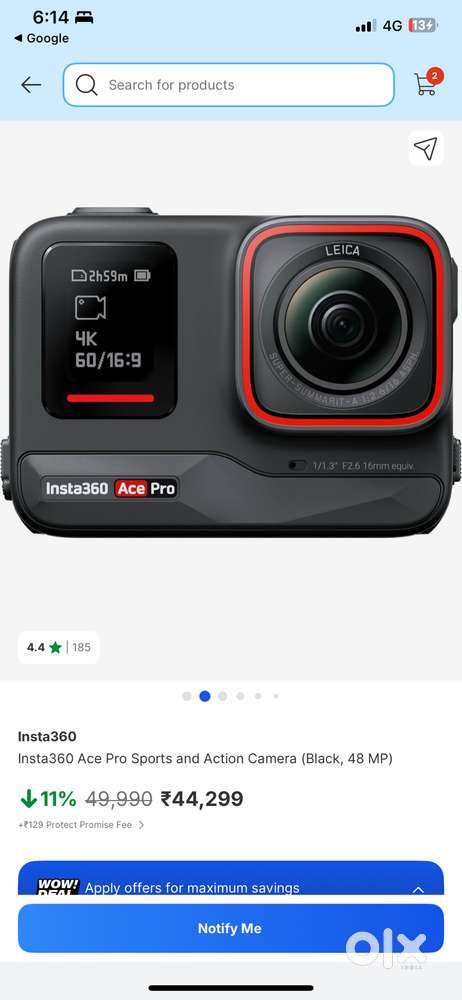Insta360ace pro for rent 1000/per day