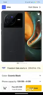 Vivo x80 8+128gb. Backdoor damage ..all good . Orginal display