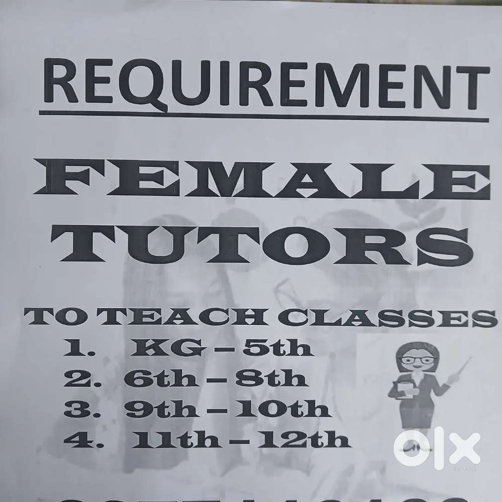 Home Tutors Requirement Male / Female