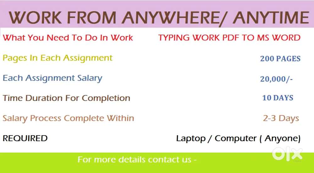 Available Here Free Time Work ( E- Book Typing Project)