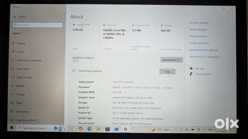 Lenovo Ideapad Flex 2 - 14-inch Laptop (i3-4030/4GB/500GB/Win10)
