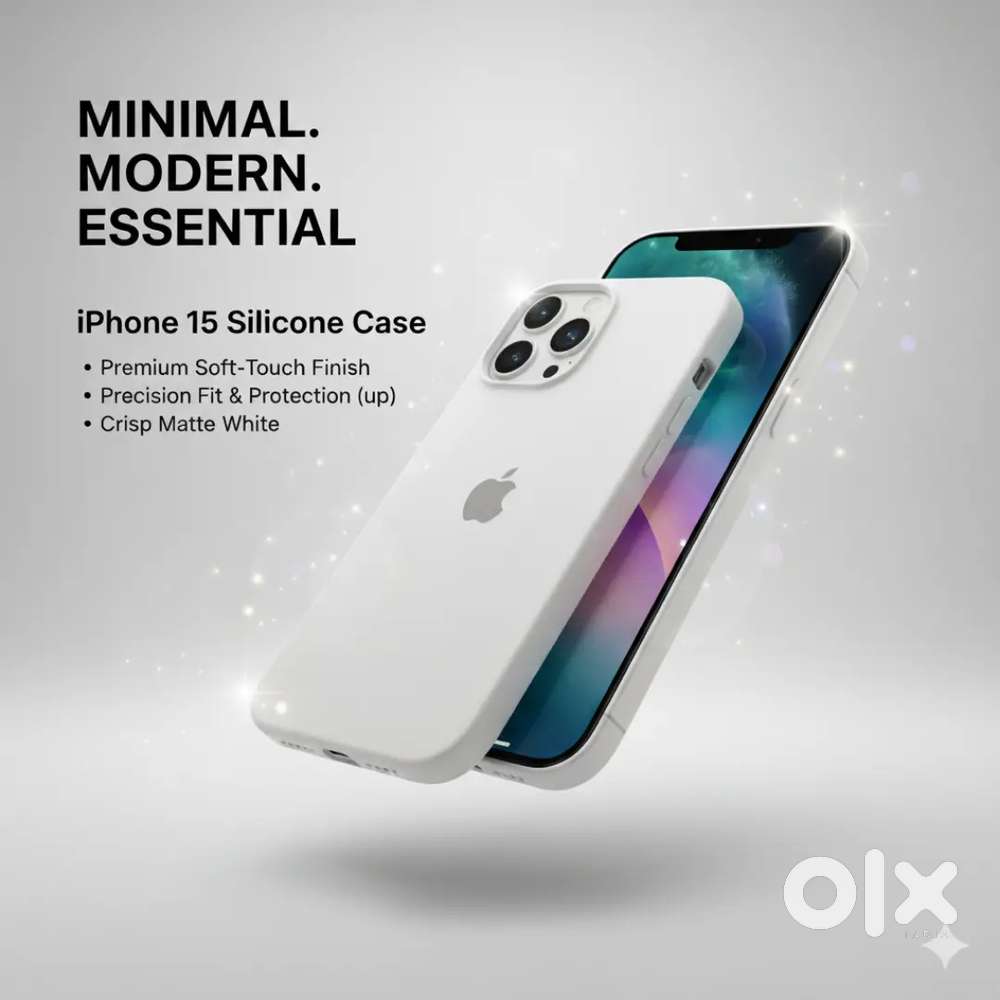 Slim Fit iPhone 15 Case - Essential White Silicone with Smooth Finish