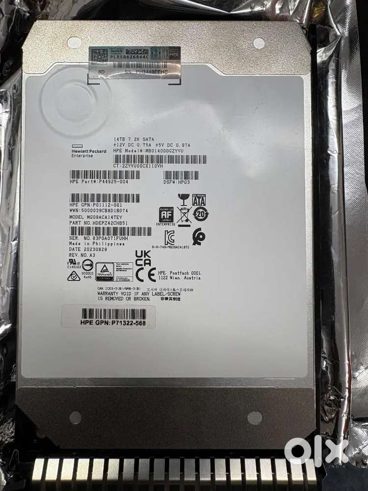 HPE ENTERPRISE 14TB HARD DISK ( UNUSED)