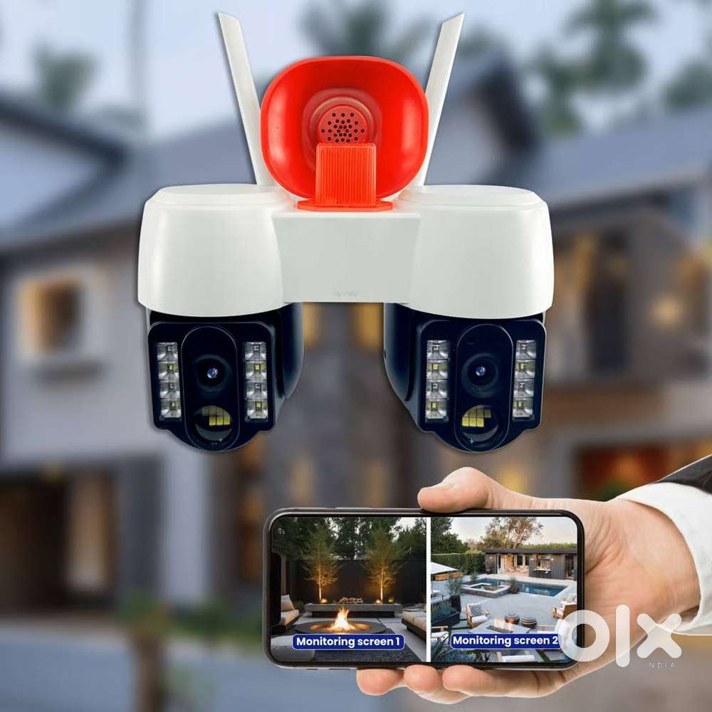 2 Lens WiFi Smart CCTV Camera with Night Color Vision & 2-Way Audio