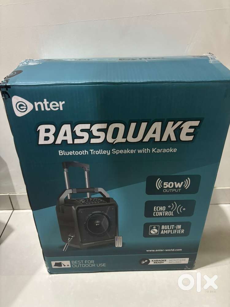 E nter bassquake bluetooth trolley speaker with karaoke