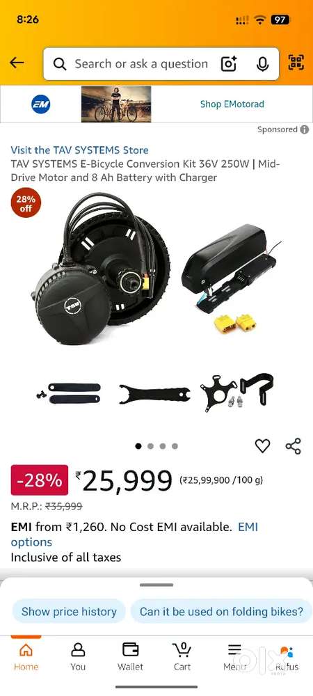 TAV Bicycle Electric Conversion Kit