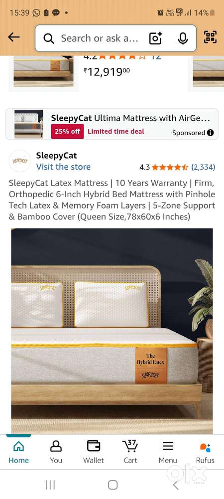 Sleepycat queen size foam mattresses