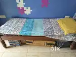Teak solid wood Single Bed with matress