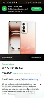 256 GB Oppo Reno 12 5G Ai 8+8 GB Ram 256 gb Curve Display Only Mobile