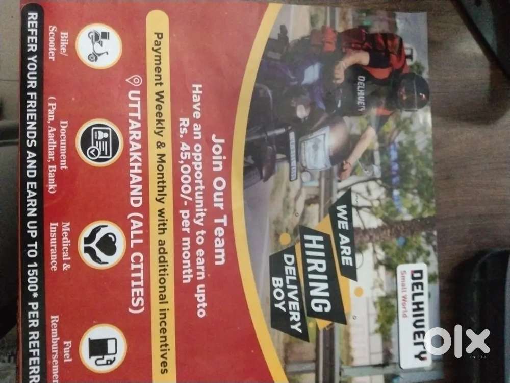 We are hiring Delivery Boy