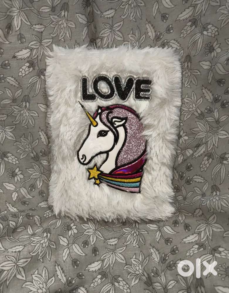 Cute Aesthetic Fluffy Unicorn Diary Notebook
