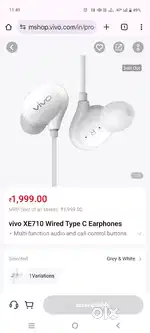 Vivo Original earphon xe710 airphons wired
