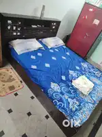Cozy Queen Bed + 2 Door Wooden Wardrobe