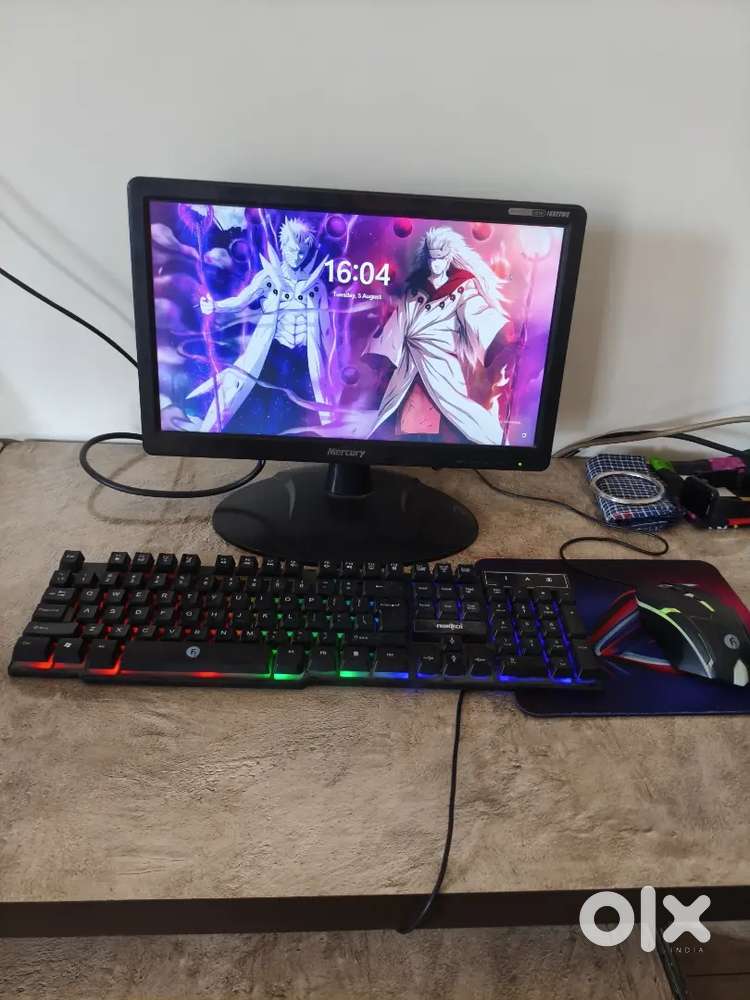 Complete Desktop PC Setup – Monitor, Keyboard, Mouse & CPU