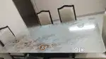 6 seater beautiful dining with 3d glass top