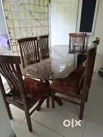 6 seater glass top dining table