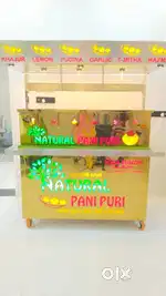 Pani Puri Matchine with 6 flewer and Fridge in attached