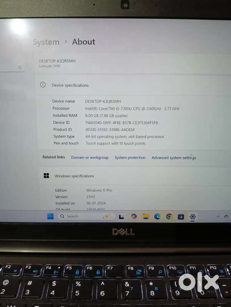 DELL Touch Leptop, i5 7th Generation, 8/256GB