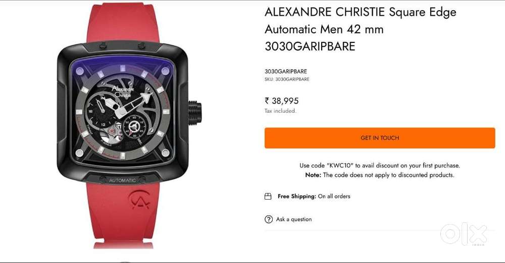 New ALEXANDRE CHRISTIE Square Edge Automatic Men 42 mm 3030GARIPBARE