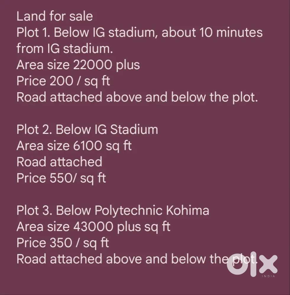 Land for sale, near IG stadium