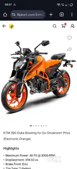 KTM 390 only 3500 kilometres driven..showroom condition