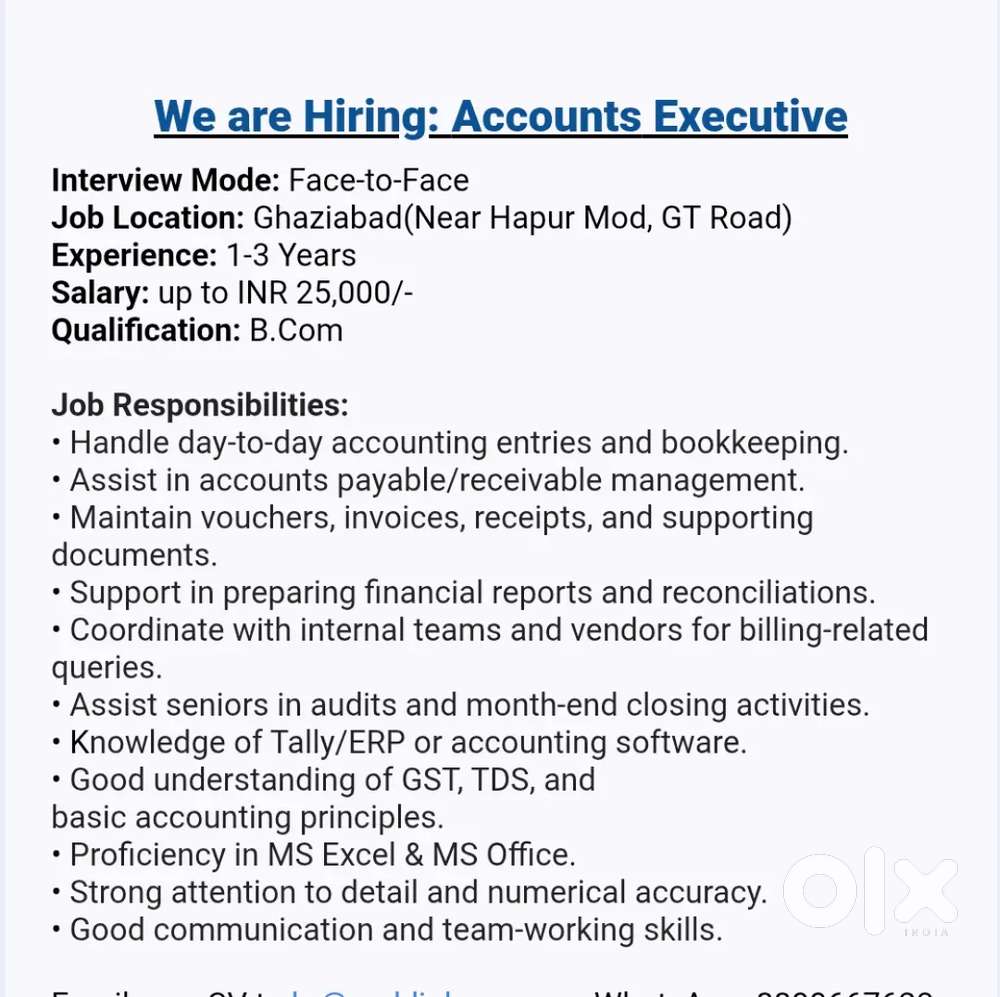 Hiring for Accounts Executive