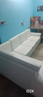 5 seater white colour sofa