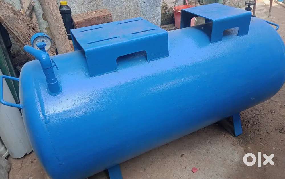 Air compressor air tank and engine