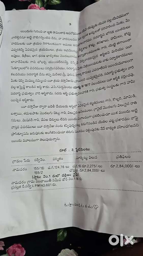 Patha namavaram ruda layout pakkana panchaithi layout lo