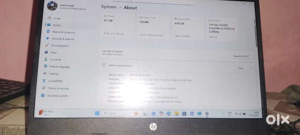 Hp laptop Device name 6FUK5E6G