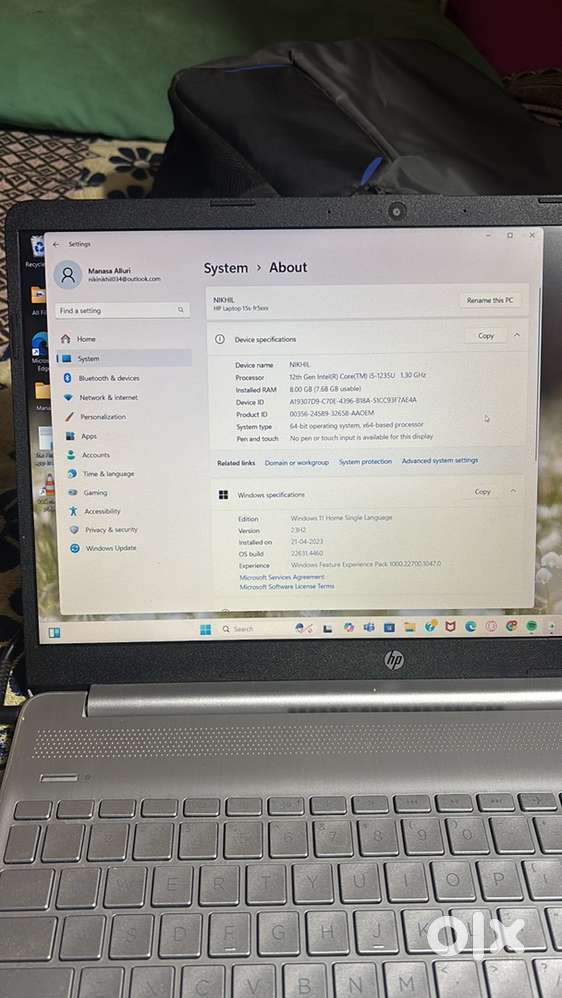 Hp i5 12 gen 8 gb ram 500 gb