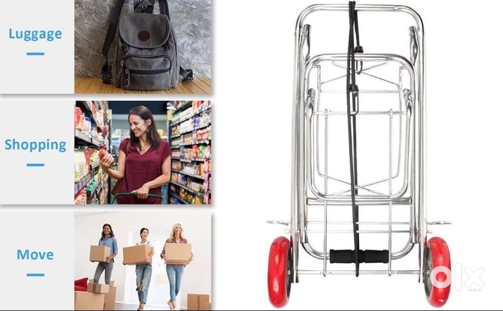 2-Wheel Stainless Steel Folding Hand Kitchen Trolley