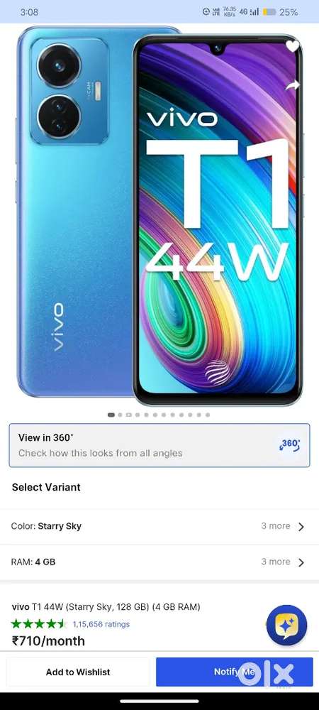Vivo t1  4.128 blue in display fingerprint exchange kr lunga