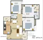 3 BHK 3rd (Top) floor Semi-Furnished Flat at IBD hallmark City ,Kolar