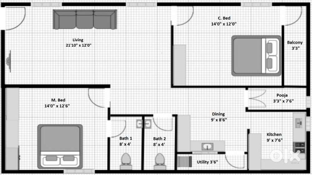 2 bhk flate for sale