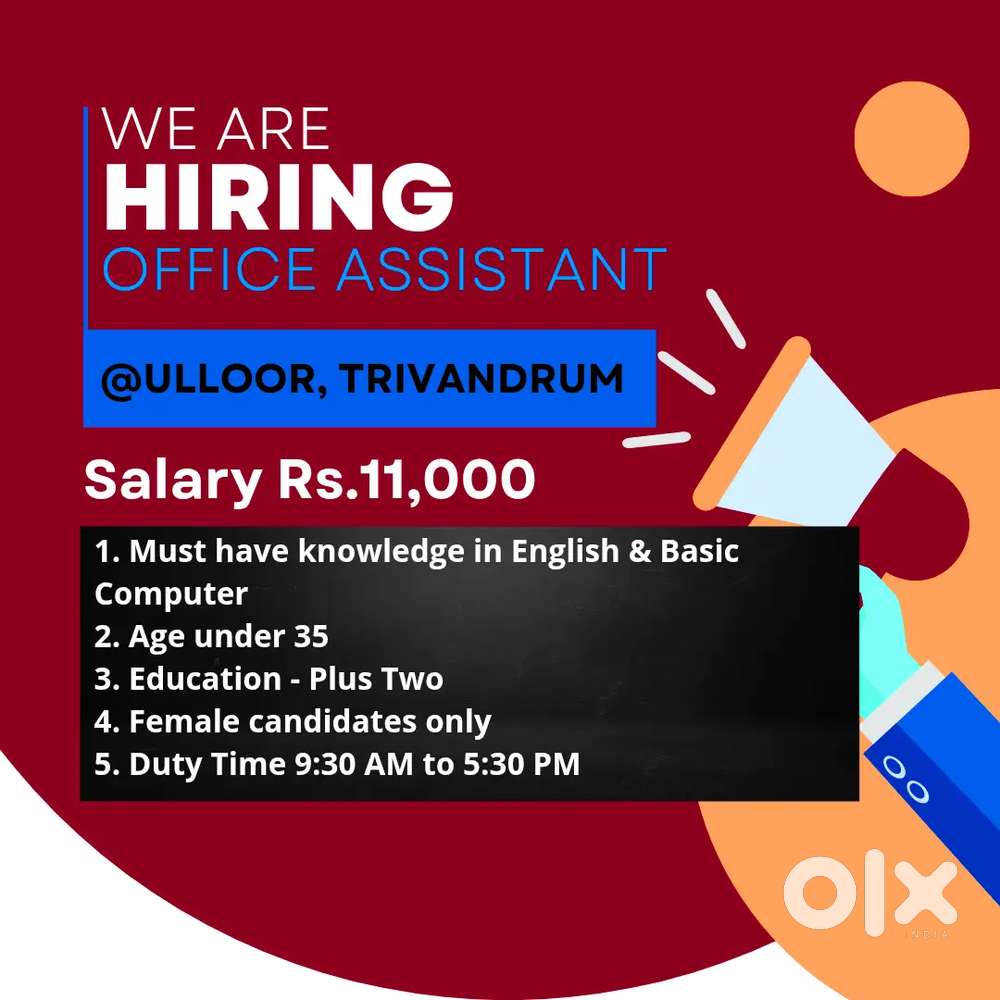 Office Assistant Required - Female Only