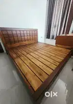 Teak wood king size cot.  (Cot only)